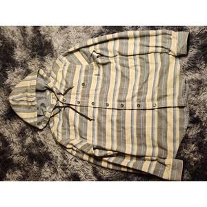 Billabong Flannel Hooded Button Up Mens Small Surfwear Cotton Multicolor Stripe